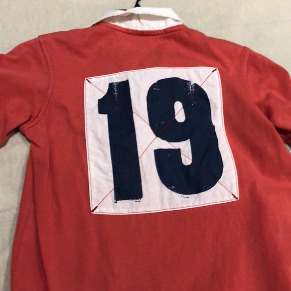 Lands End Soft Red with white polo collar - Picture 3 of 3